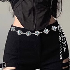 Square Turquoise Silver <b>Waist</b> <b>Chain</b> 115cm For Women Body <b>Chain</b> Fashion Accessory - Product Image 2