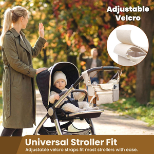 Organisateur de poussette <span class=keywords><strong>personnalisé</strong></span> avec porte-gobelet, <span class=keywords><strong>sac</strong></span> de rangement pour équipement de voyage pour bébé, organiseur de biberons et <span class=keywords><strong>sac</strong></span> à couches pour bébé - Product Image 6