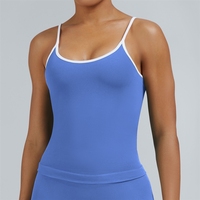 Tank Top Olahraga Wanita Model Eropa dan Amerika, Warna-warni, Tanpa Punggung, untuk Yoga, Fitness, dan Lari