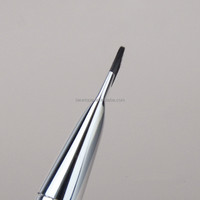 Pinceau de maquillage pour fond de teint Kabuki Pro en argent personnalisé de luxe Pinceau de maquillage pour fond de teint liquide de qualité supérieure unique à dessus plat