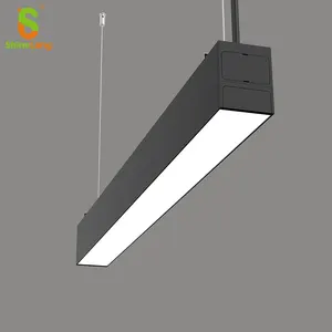 Luz linear de suspensão LED 4FT 40W direta e indireta, luz LED para lojas, iluminação regulável para escritório