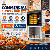 Four à convection commercial pour boulangerie, électrique ou à gaz, à air chaud et vapeur, pour la cuisson du pain, des pizzas, des pâtisseries et autres aliments.