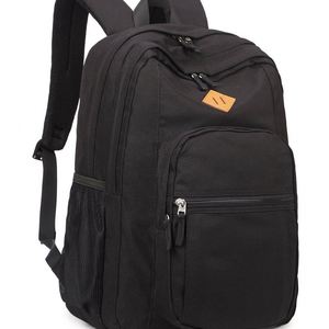 Sac à dos d'école imperméable noir 26L avec logo personnalisé, pour le collège, les voyages et les affaires, avec plusieurs compartiments - Product Image 2