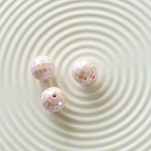 High Quality 16mm UV Coating <b>Plastic</b> Football <b>Beads</b> Handmade Jewelry Accessories with Diamond Wholesale Acrylic DIY Jewelry <b>Bead</b> - Product Image 6