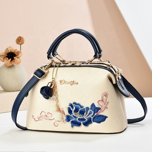 Luxury Embroidered PU <b>Leather</b> Tote <b>Bag</b> with Zipper Closure Waterproof Chain Strap-Mother's Birthday Gift for Women - Product Image 4