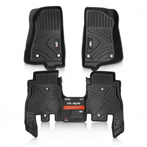 Tapis de sol de voiture Mkr Tpe noirs, 3 pièces, pour Jeep Wrangler Jl 4 portes, accessoire intérieur toutes saisons - Product Image 1