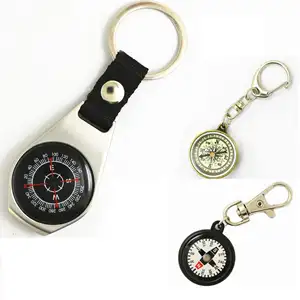 Camping Survival Compass Keychain noctilucent EDC Ferramenta Compass chaveiro Survival Gear para caminhadas Mochila Atividades ao ar livre