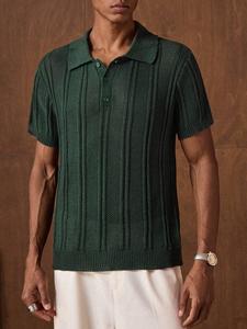 Polo da Uomo in Maglia a Maniche Corte con Colletto, Tinta Unita, Personalizzabile con Logo, OEM & ODM, Verde - <span class=keywords><strong>Bruno</strong></span> Mars - Product Image 5