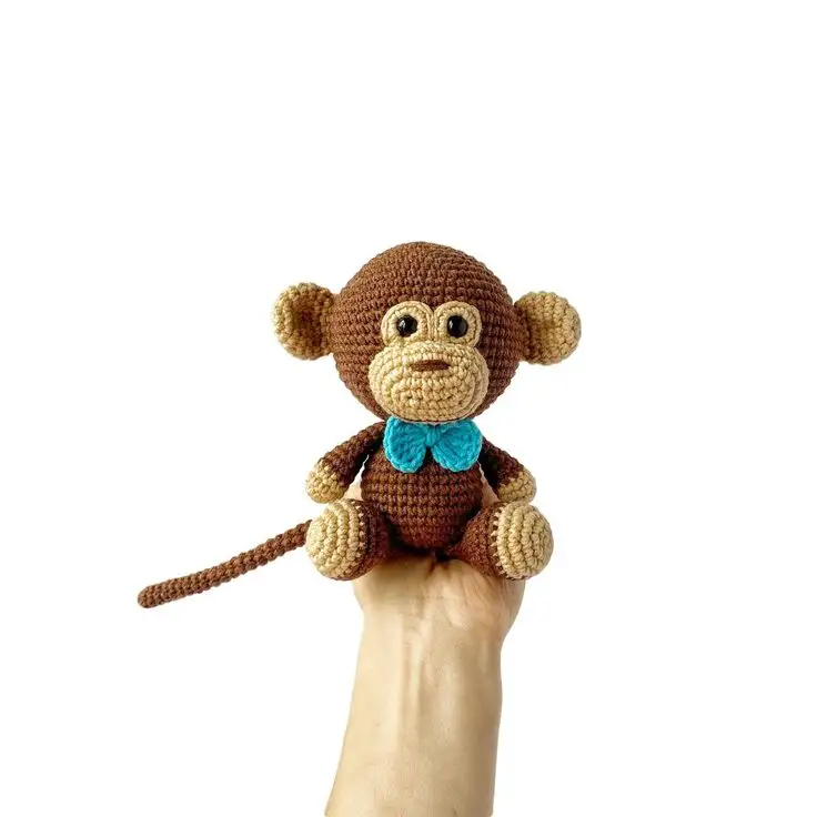 सुंदर क्रोकेट मिनी बंदर खिलौने हाथ से बने अमीगुरूमी गुड़िया मगरमच्छ