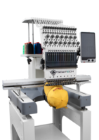 Machine à broder commerciale SEWTECH à tête unique 15 aiguilles 400x600mm pour broderie de casquettes, vêtements et broderie plate