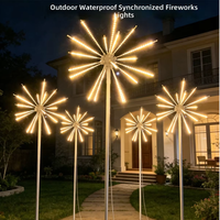 Luces LED RGB 3D para Exteriores, Impermeables, con Efecto de Fuegos Artificiales, Animación de Meteoros Navideños, Decoración de Jardín, Ambiente Festivo