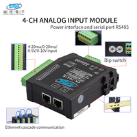 Módulo IO de Comunicación de Doble Interfaz Ethernet y RS485 con Entrada Analógica de 4 Canales 4-20 MA Modbus TCP