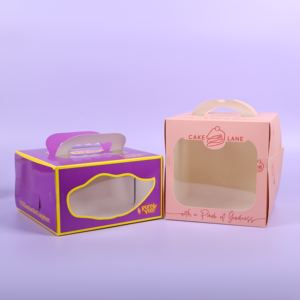 Bento Cake Packaging Ventana transparente Cupcake Box Cajas de embalaje Scatola Torta Cajas de papel - Product Image 1