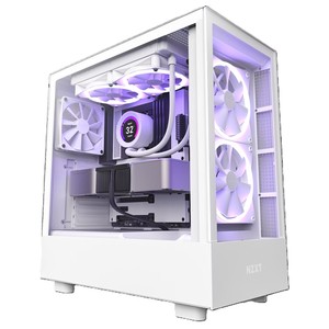 NZXT <span class=keywords><strong>H5</strong></span> <span class=keywords><strong>Elite</strong></span> NOIR & BLANC étui de jeu Premium Compact Mid-tower Case PC Chassis avec 2pcs F120Q fans à l'intérieur - Product Image 1