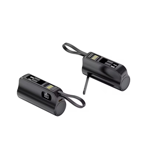 5000 Mah Mini Tail Plug tampilan Digital ponsel berdiri kapsul paket daya ponsel kepala ganda Built-in kabel Power ponsel - Product Image 6