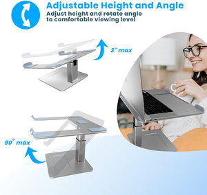 IDock Bureaux ergonomiques pour ordinateur <span class=keywords><strong>portable</strong></span> à hauteur réglable et stable, <span class=keywords><strong>support</strong></span> pour ordinateur <span class=keywords><strong>portable</strong></span> <span class=keywords><strong>ventilé</strong></span>, <span class=keywords><strong>support</strong></span> pour bureau - Product Image 3