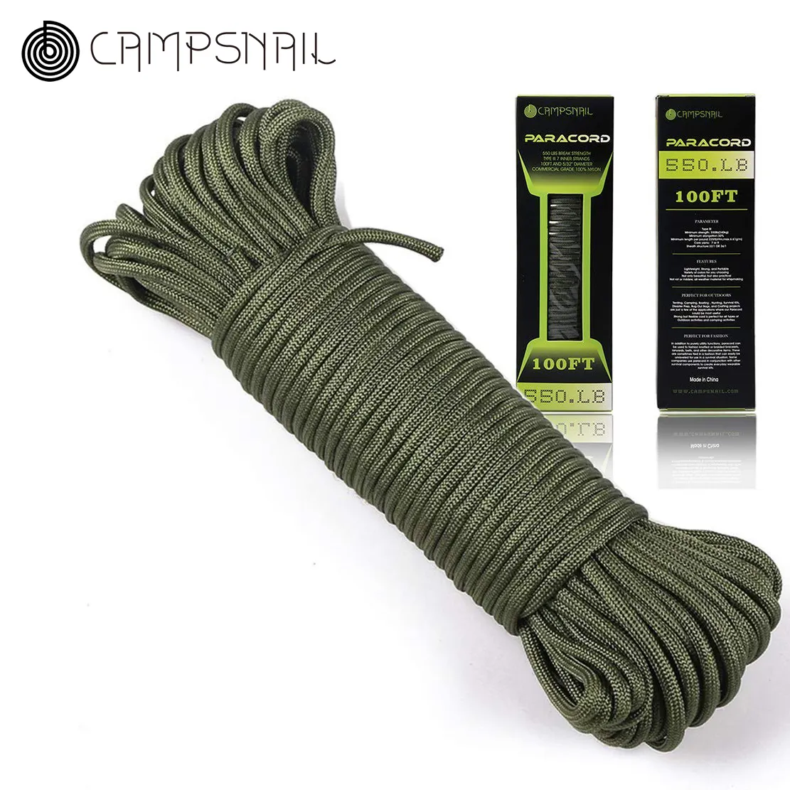 Campsnail Wholesale Outdoor Sports 7 Strand 550 Paracord Lanyard Parachute Cord 100% Nylon Rope String