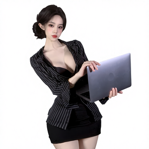 Lencería Sexy de Oficina para Mujer, Ropa de Secretaria, Camisa, Traje, Ropa Interior, Vestido de Club Nocturno, <span class=keywords><strong>Pijamas</strong></span> - Product Image 2