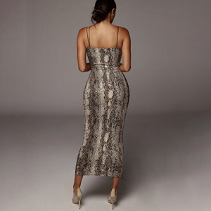 Klv — robe Midi col en v imprimée léopard, sans manches, Sexy, mode femmes, Streetwear, <span class=keywords><strong>tenue</strong></span> <span class=keywords><strong>de</strong></span> fête <span class=keywords><strong>de</strong></span> noël, printemps, collection 10% - Product Image 5
