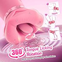 Wasserdichter USB-Aufladbarer Erwachsenen-Vibrator für Frauen und Paare mit 10 Frequenzen Zungen-Leck- und Brustwarzen-Saugfunktionen