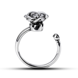 แหวนสแตนเลส 316L รูปทรงดอกกุหลาบ ปรับขนาดได้ ประดับอัญมณี เครื่องประดับแฟชั่นสำหรับผู้ชายและผู้หญิง สวมใส่ได้ทุกวัน - Product Image 4