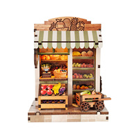 Kit de maison miniature créatif DIY, puzzle 3D en bois, modèle de stand saisonnier, meubles de maison de poupée faits à la main, jouet éducatif MCX