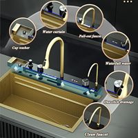 Évier multifonctionnel de haute qualité en acier inoxydable 304, moderne, intelligent, en cascade, pour cuisine