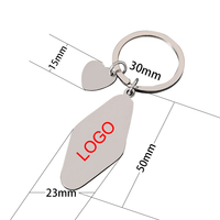 Porte-clés vierge en acier inoxydable finition miroir forme diamant gravure laser impression UV cadeau promotionnel porte-clés métallique vente en gros