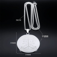 Collier Pendentif Symbole Veve Voodoo Ogou Feray en Acier Inoxydable, Amulette Occulte Vodou Lwa Loa, Bijou Chaîne