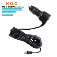 Adaptateur de chargeur de voiture DC 12V/24V en entrée, 5V 1.5A en sortie, avec câble de charge Type-C et protection contre les surcharges