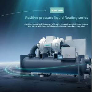 Refroidisseur centrifuge à double compresseur à flottement liquide sous pression, refroidi par eau, sans huile, haute efficacité, pour système CVC industriel - Product Image 3