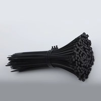 Attache-câble auto-bloquante noire 4,8 * 200 mm en nylon, personnalisable avec attache-câble auto-bloquante