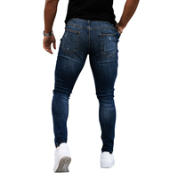 Jeans pour hommes Gingtto personnalisés en denim blanc et noir, coupe ajustée, extensibles, effet usé et déchiré, style skinny