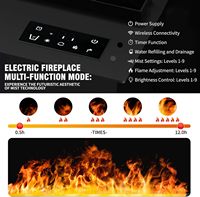Insert de cheminée électrique à vapeur d'eau 3D avec humidificateur, lumière LED et télécommande, chauffage d'intérieur moderne 59 pouces