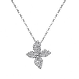 Collier Dylam Fashion Jewelry en argent sterling 925, sans ternissement, avec chaîne à maillons et pendentif fleur en zircone 5A - Product Image 1
