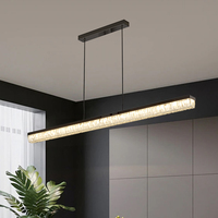 Lustre moderne à LED de luxe, long et minimaliste, pour restaurant, maison, villa, table, salle à manger, salon, lampe suspendue