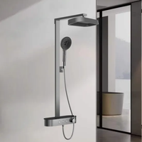 Robinet de douche thermostatique mural à levier unique, corps en alliage de zinc, cartouche céramique, finition chromée moderne pour baignoire