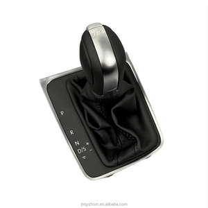 Nouveau pommeau de levier de vitesses en cuir noir personnalisé pour Volkswagen <span class=keywords><strong>Golf</strong></span> <span class=keywords><strong>7</strong></span> (MK7) GTI, y compris le kit de manchon de levier de vitesses - Product Image 1