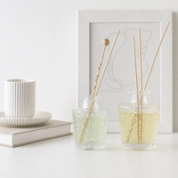 Bouteille d'arôme en verre texturé minimaliste, ronde, 100 ml, 150 ml, vide, pour diffuseur à bâtonnets, sans bouchon