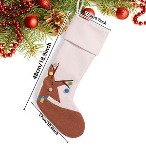 Sac à chaussettes de Noël suspendu 2025, bonhomme de neige, Père Noël, grand sac à bonbons pour la maison, fournitures de cadeaux de Noël - Product Image 3