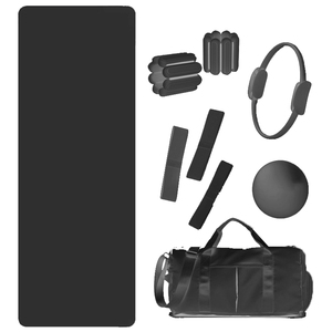 Kit de fitness personnalisé avec logo : poids de cheville en silicone, ballon de yoga, tapis de yoga, bande de résistance, cercle de yoga, anneau de Pilates - Product Image 6