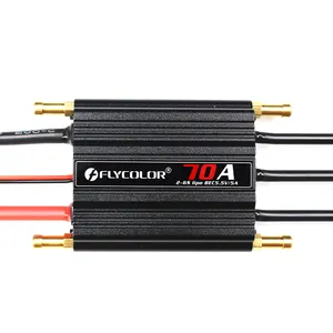 Flycolor 70a Pengendali Kecepatan Tanpa Sikat Esc Dukungan 2-6S Bec 5.5V/5a untuk Model Kapal Rc Boat