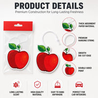 Diffuseur de parfum pour voiture en forme de pomme, carte parfumée en papier absorbant, impression recto-verso pour parfum de voiture