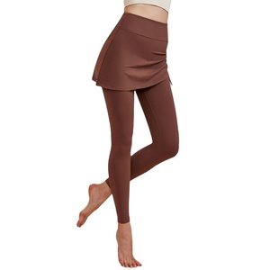 Femmes taille haute élastique danse Fitness pantalons de sport minceur Yoga Leggings cordon hanche couvrant <span class=keywords><strong>jupe</strong></span> solide pour le printemps - Product Image 2