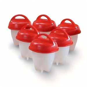 Lot de 6 mini-pocheurs à œufs en silicone, antiadhésifs, pour cuisson rapide à la vapeur, sans coquille - Product Image 5
