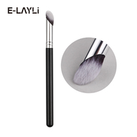Marque de luxe sans cruauté synthétique Nylon cheveux maquillage ombre à paupières nez Contour brosses manche en bois aluminium pour le maquillage