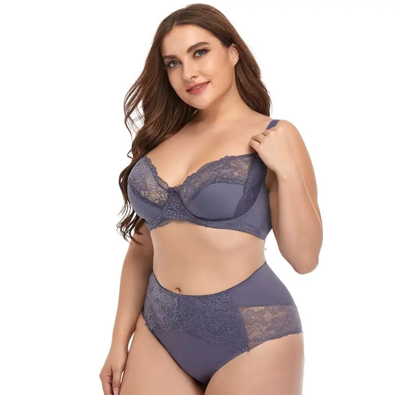 El nuevo conjunto de sujetador de talla grande para mujer, ropa interior de encaje con aros, Sujetador de copa de molde fino, imágenes calientes, ropa interior Sexy para mujer, lencería