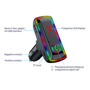 Reproductor MP3 para coche USB dual de 24 voltios con transmisor FM, accesorios universales de audio para coche para llamadas manos libres en vehículos - Product Image 2