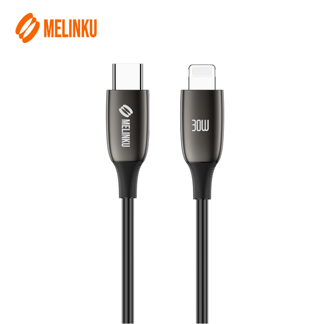 Melinku 1.2 Meter PD 30W Zinc Alloy Silicone Cable Fast Charging Data Cable for iPhone 14 13 12 Type-C