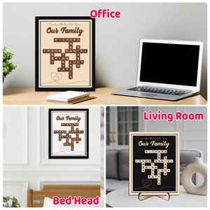 Signe en bois personnalisé de style Art Déco avec le nom de la famille, <span class=keywords><strong>Scrabble</strong></span>, décoration de la maison avec le nom de famille, cadeau unique pour les grands-parents, cadeau d'anniversaire, bar - Product Image 6